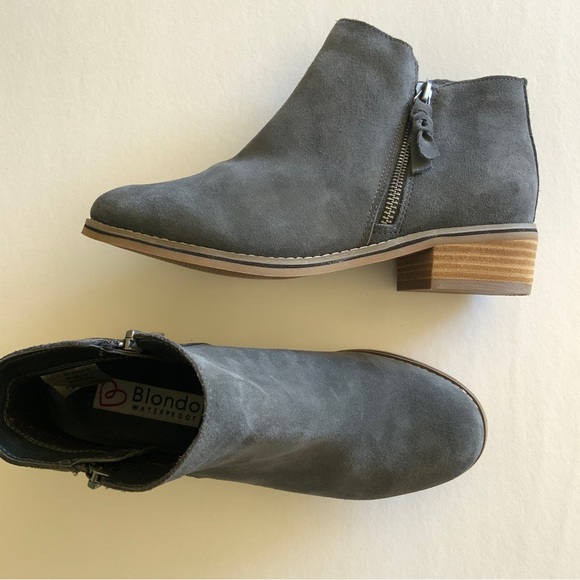 Blondo Boots Womens Liam Ankle Bootie Waterproof Grey Suede Casual Size 7 - Picture 8 of 13